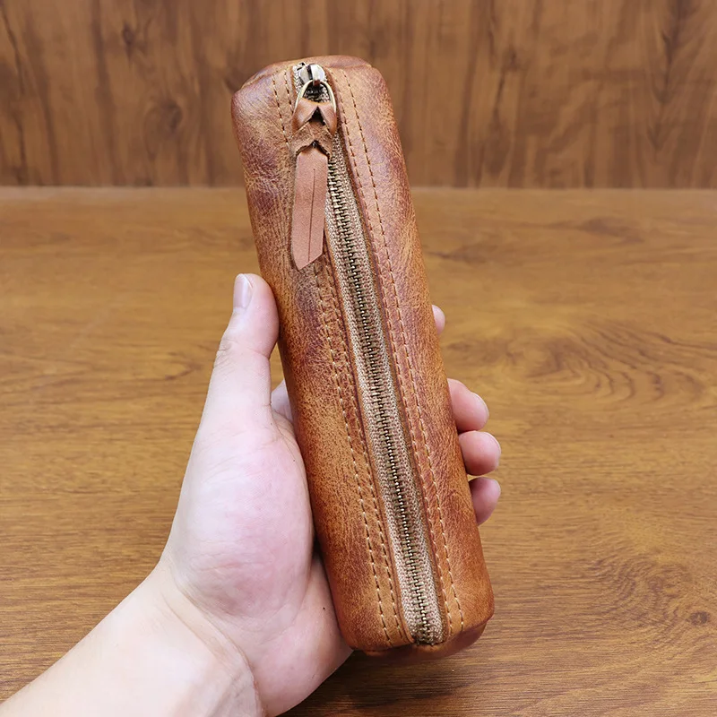 Tan Stationery & Office Supply - Estojo de Lápis em Couro Curtido