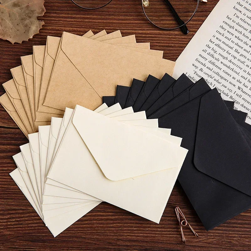 Letter Envelope Kraft - 20/40/80 pçs clássico branco preto kraft