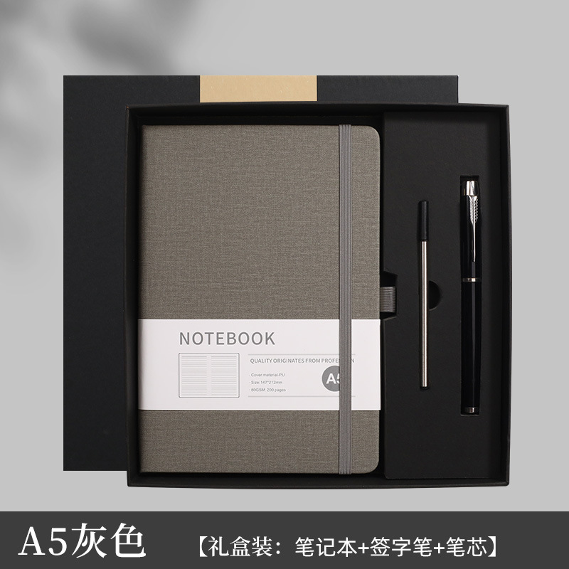 Journal Leather Hardcover - Conjunto de presente com caderno A5,